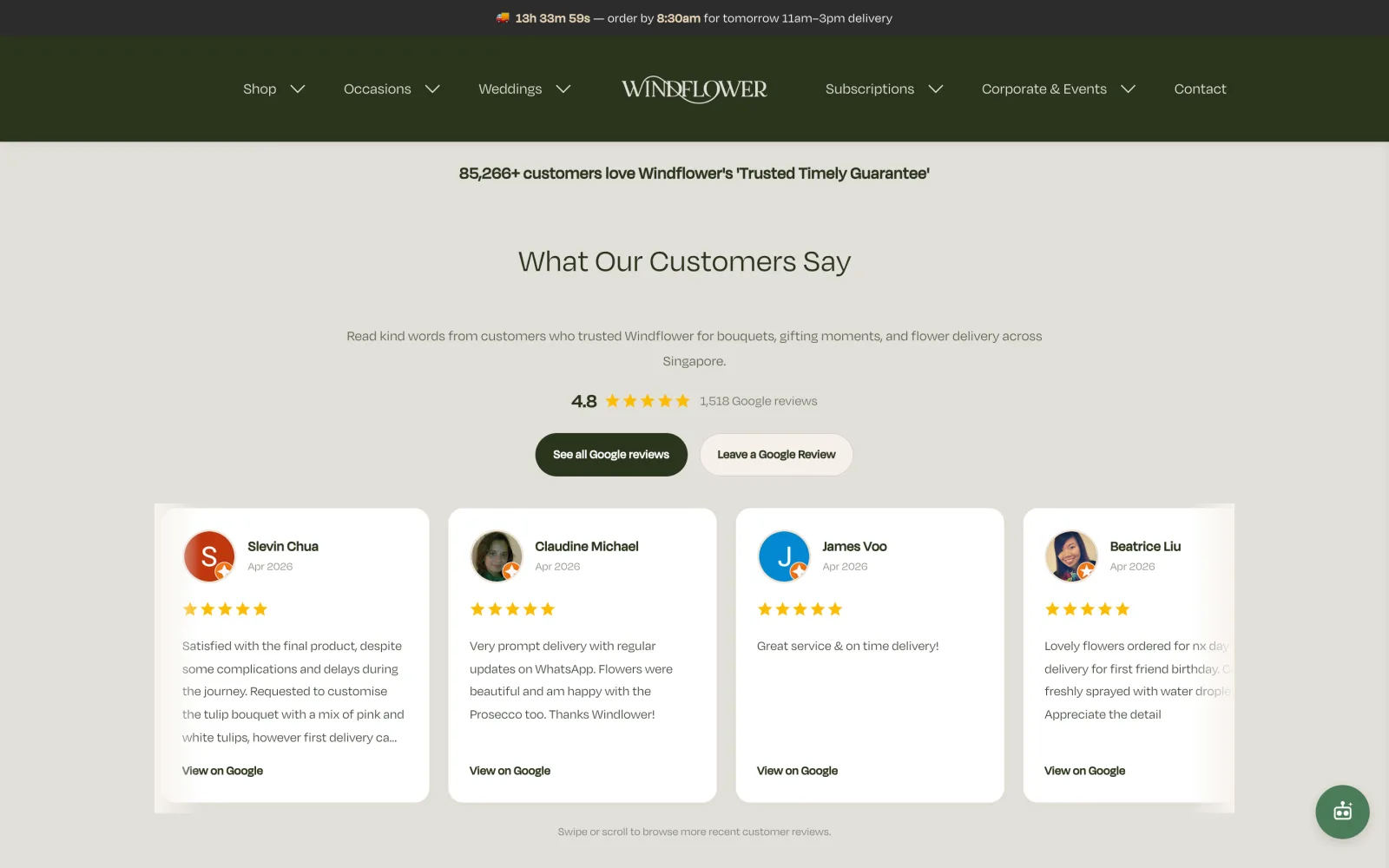 Customer review for Windflower Florist