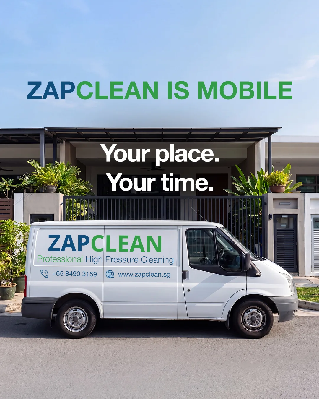ZAPCLEAN mobile service post, 4:5 portrait format